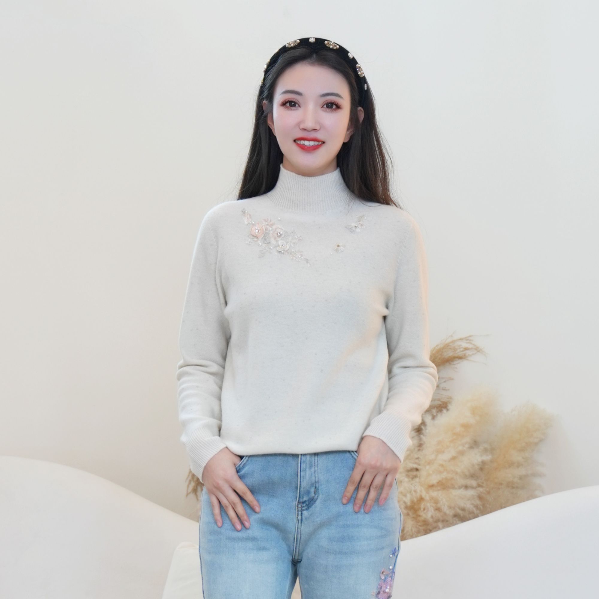 Pink Mary/粉红玛琍毛衣长袖时尚百搭毛衫PMDOW8011