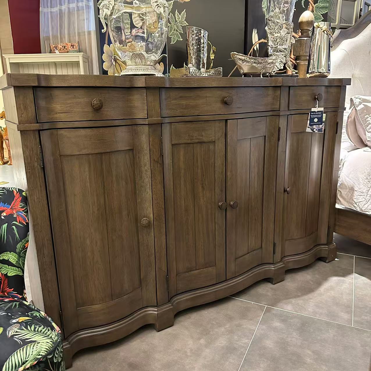 795-894餐边柜1778*406*1120北美核桃木+MDF+夹板轻奢美式玄关