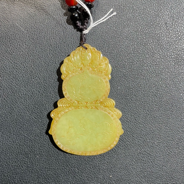 老库房 和田黄玉葫芦牌