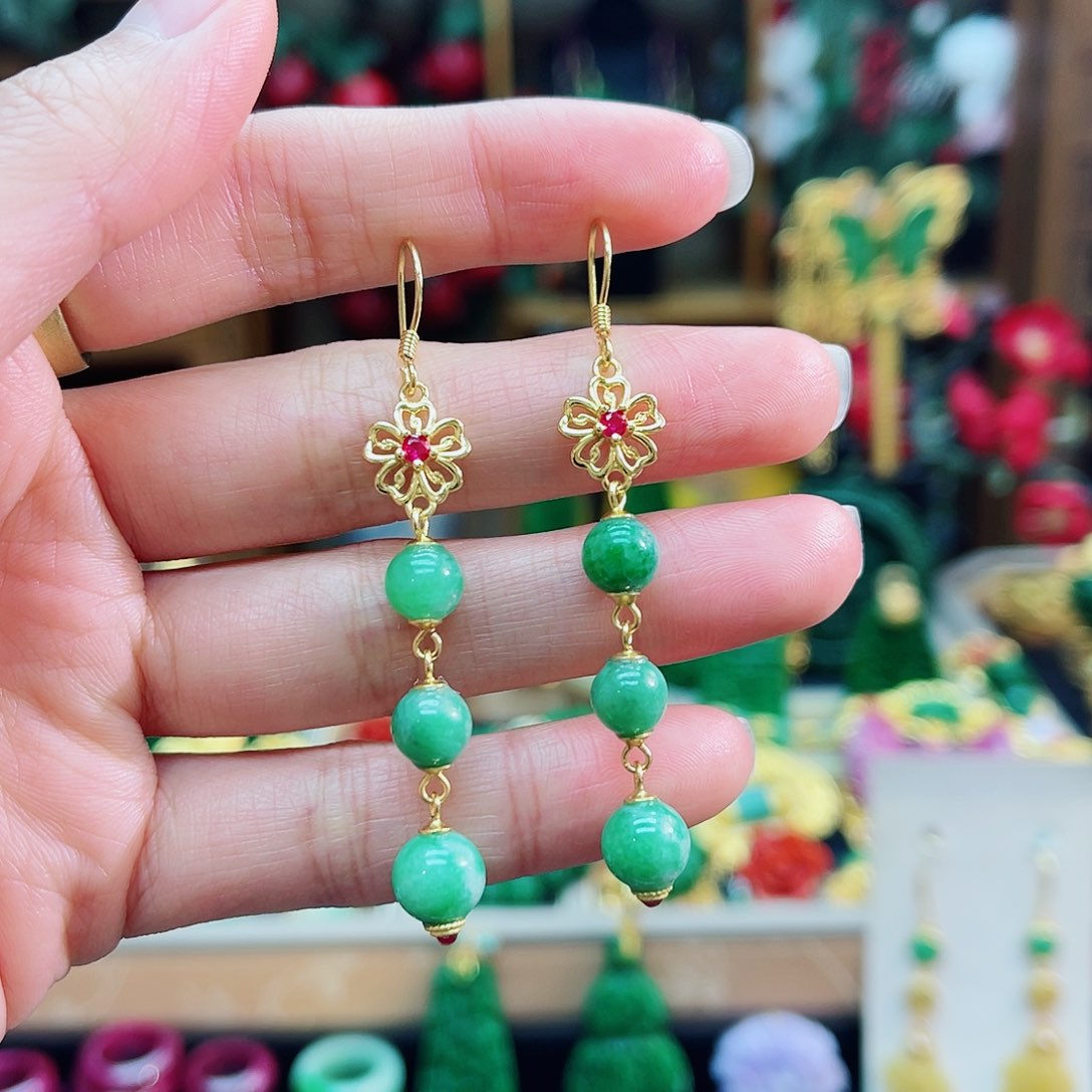 合金翡翠耳饰48小时鉴赏期1