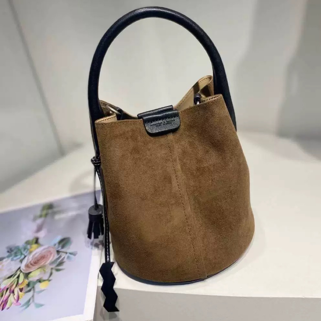 2025新款女包磨砂皮绒水桶包子母包斜挎包通勤包包2523