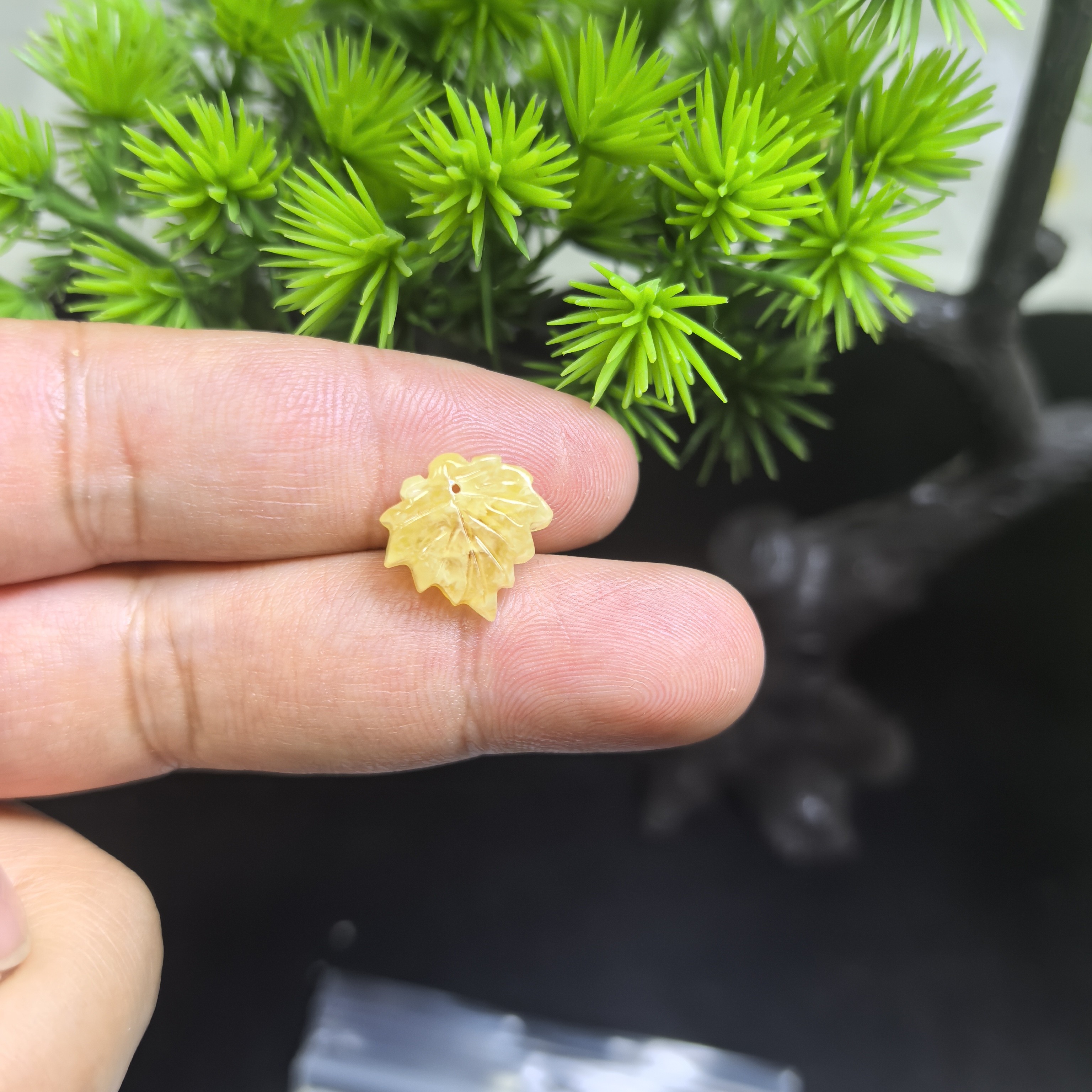 CA1501天然蜜蜡叶子配饰饰品滴溜无优化14×4.3×13.5天然蜜蜡