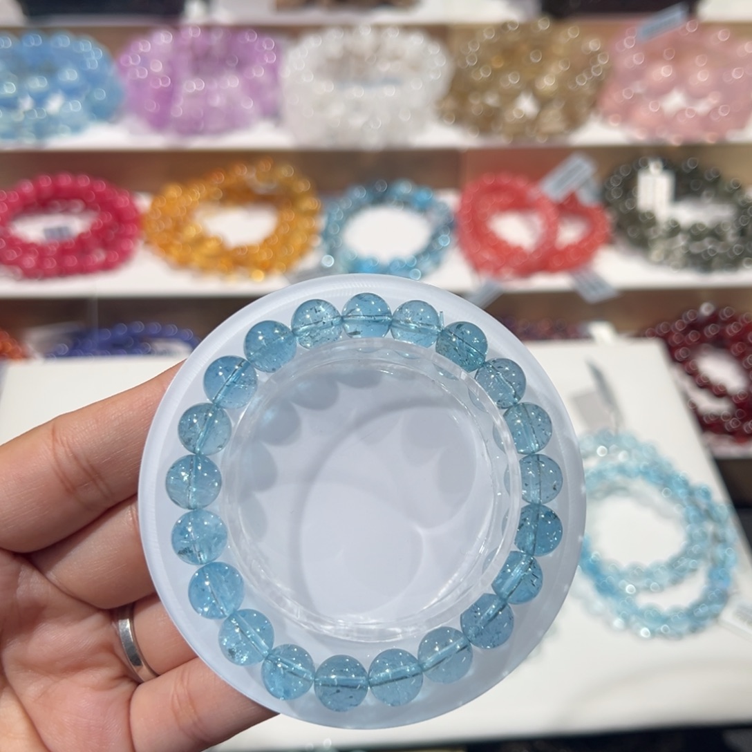 未镶嵌手串托帕石宠粉蓝托帕9.3mm