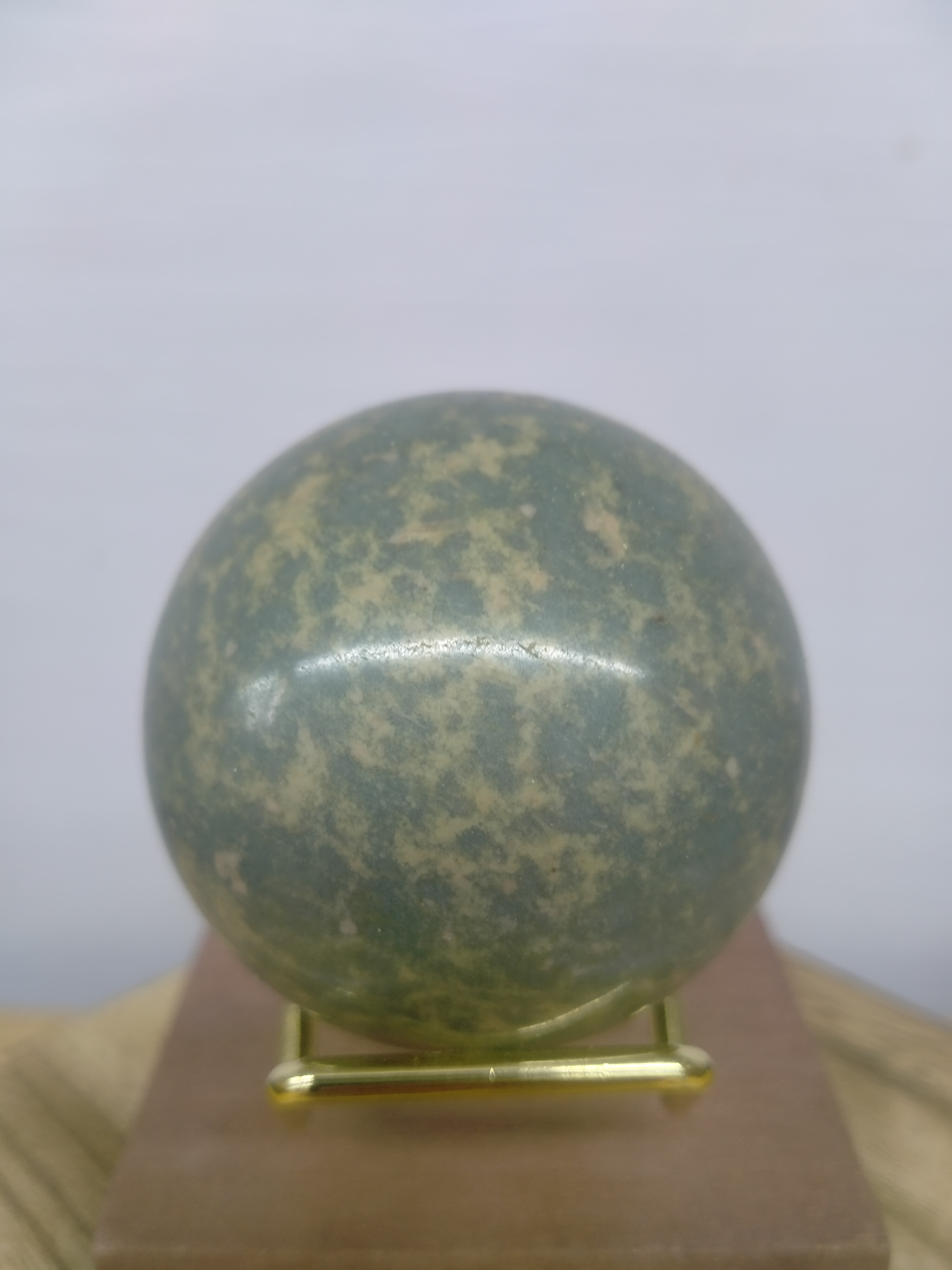 天青色，汝瓷玉健身球一对(直径约5Cm重约375克)