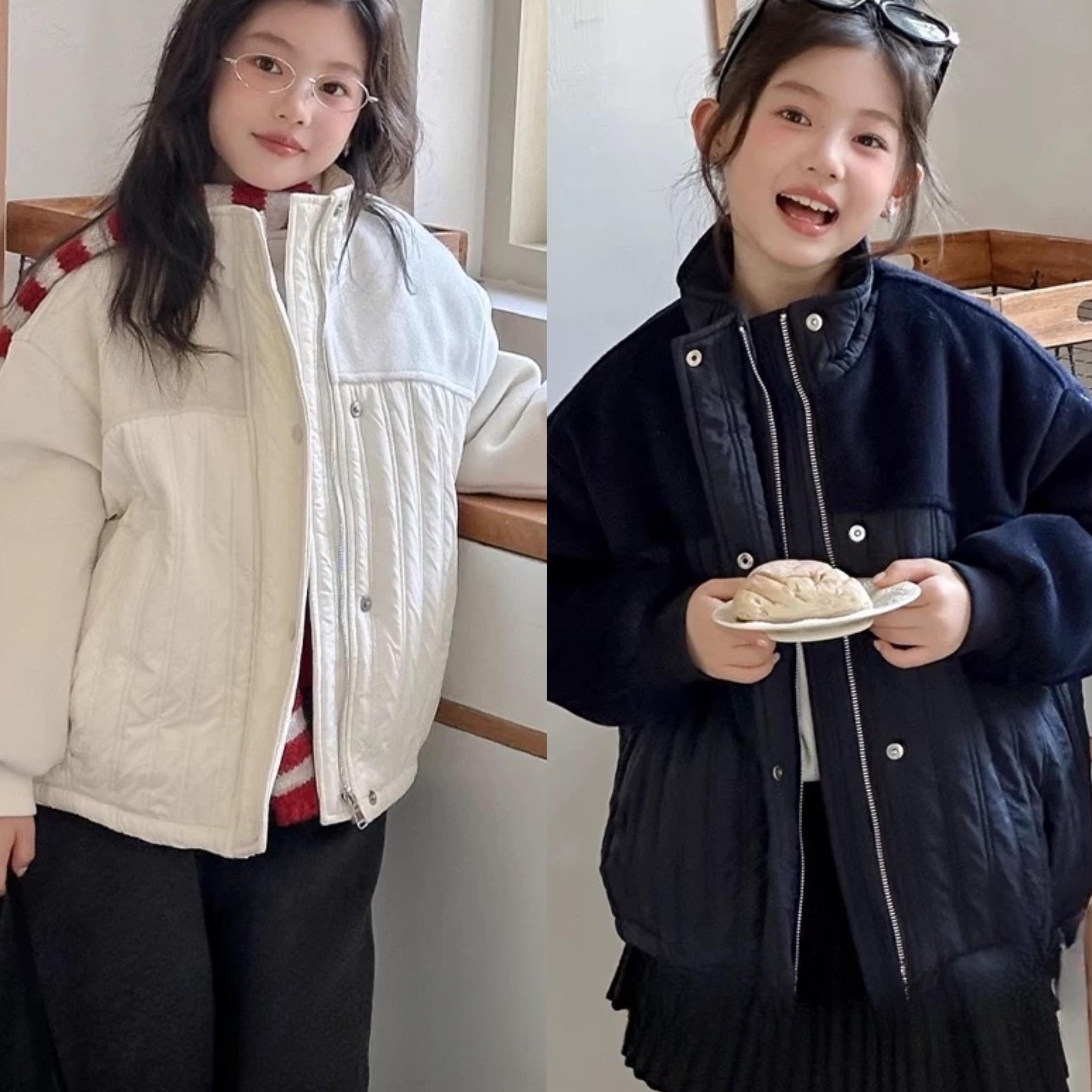 【2025秋冬韩款】加厚拼接加棉韩系儿童外套x1453