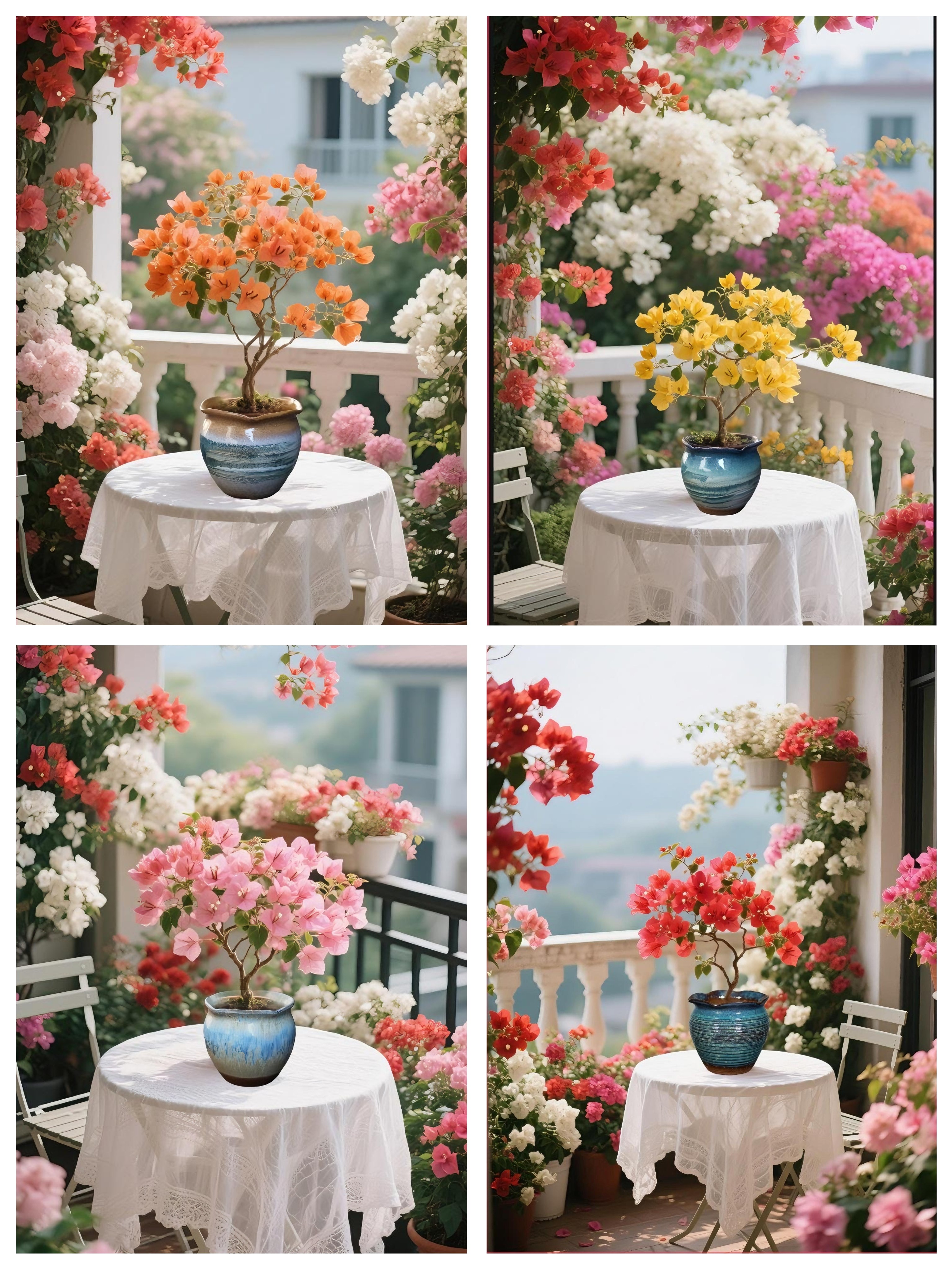 三角梅多肉植物器绿植花盆陶瓷粗陶紫砂法师多色花盆三角梅花盆