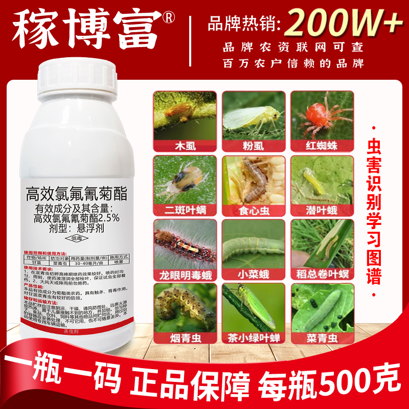 （功夫）高效氯氟氢聚酯果树果园蔬菜菜青虫小菜蛾食心虫卷叶螟