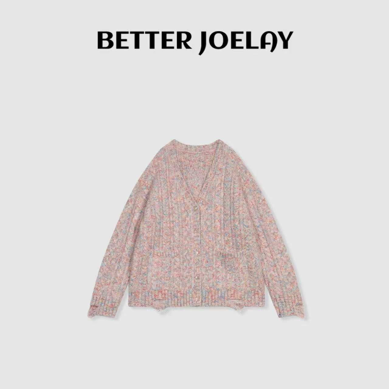 BETTER JOELAY-【粉雾方程】羊毛开衫毛衣气质百搭洋气韩版LL6170