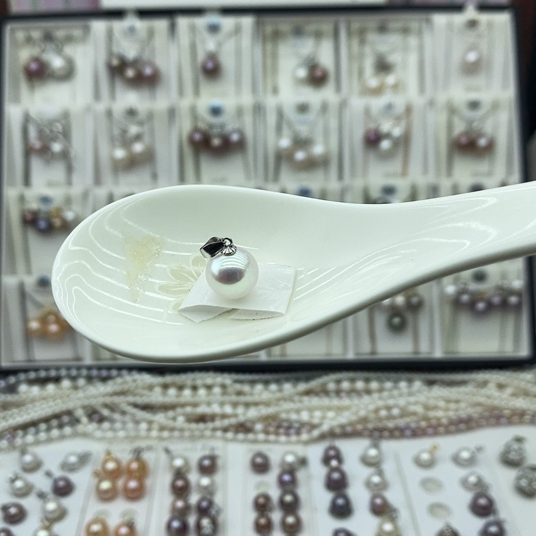 吊坠(不含链)淡水珍珠银S925镶嵌