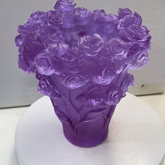 琉璃高度22厘米古法琉璃繁华花瓶