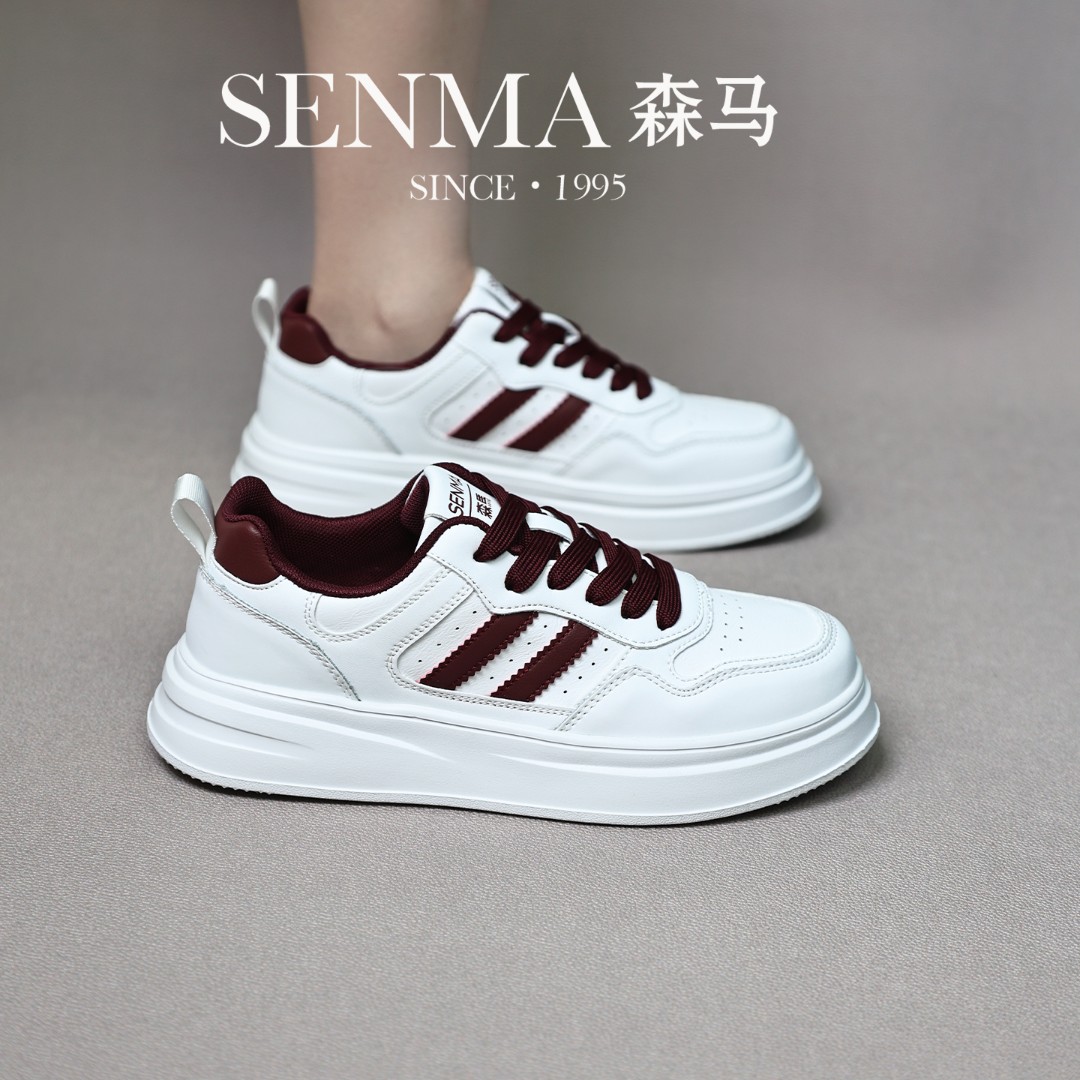 森马/SENMA春秋情侣运动鞋白滑板鞋平底休闲鞋软底运动鞋鞋子男款
