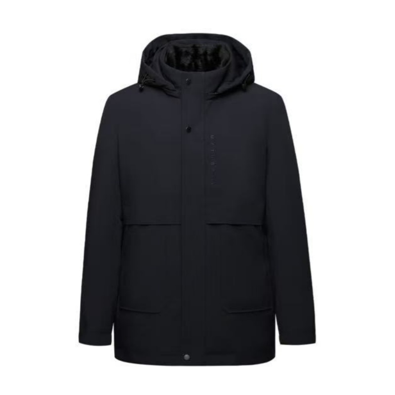 HY891剪标90绒可拆卸兔毛内胆水貂毛领三防面料可拆卸帽羽绒服男