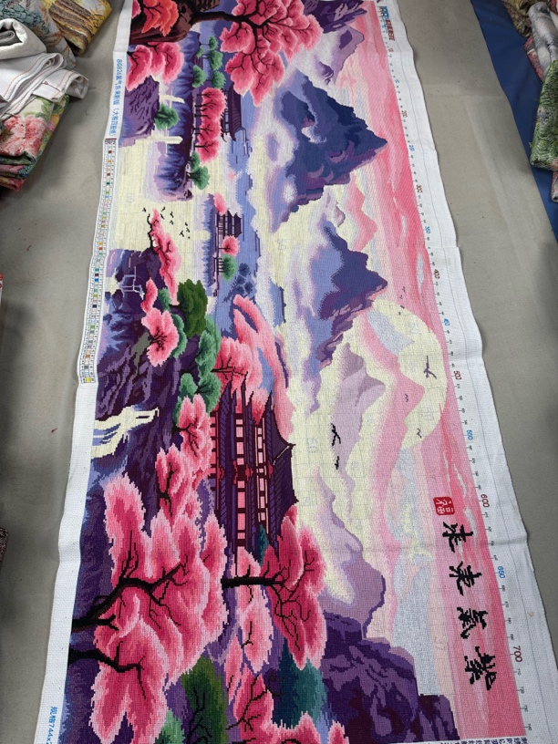 1.7米满绣紫气东来十字绣成品