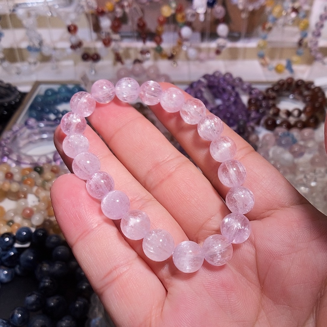 水晶未镶嵌手链紫锂辉9.5mm