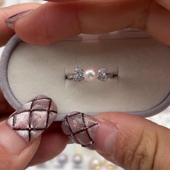 海水珍珠戒指银S925镶嵌