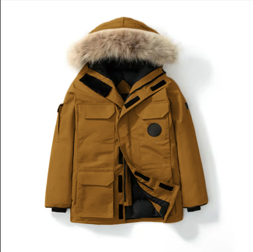 【HTY】工装派克羽绒服休闲中长款情侣款宽松保暖户外极寒