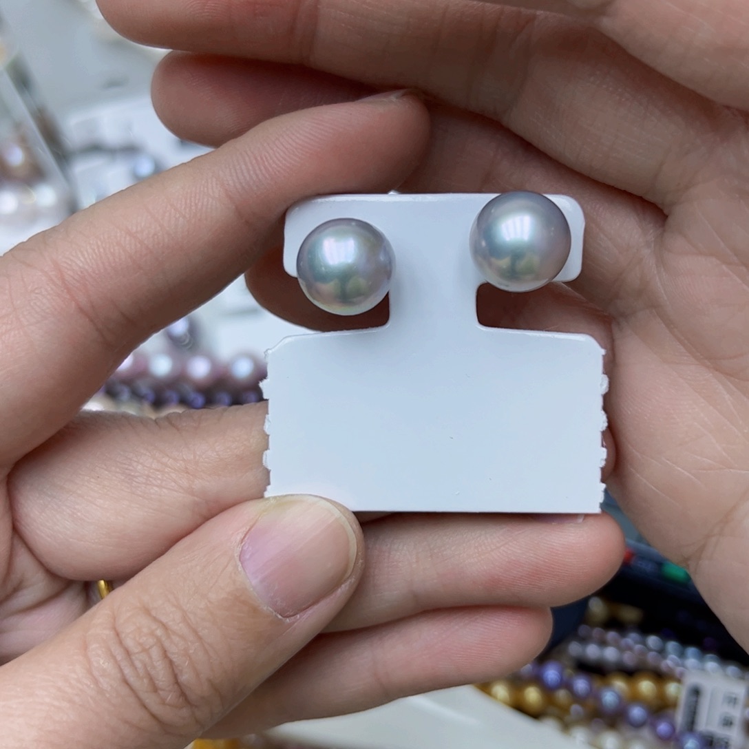 淡水珍珠耳饰银S925镶嵌