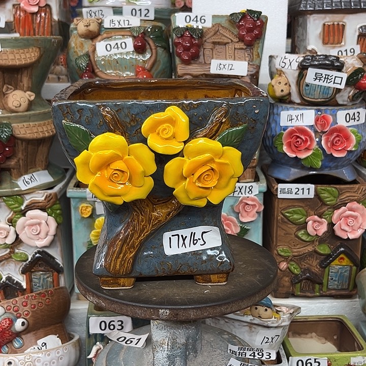 紫砂花盆粗陶材质多肉花盆