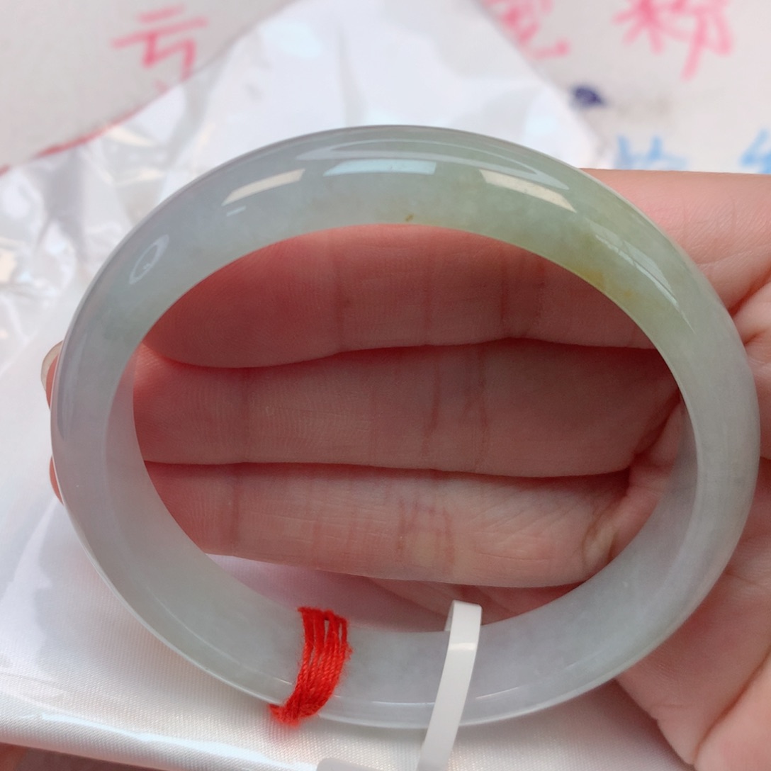翡翠未镶嵌手镯57.5圈 冰飘黄翡 完整度高推荐