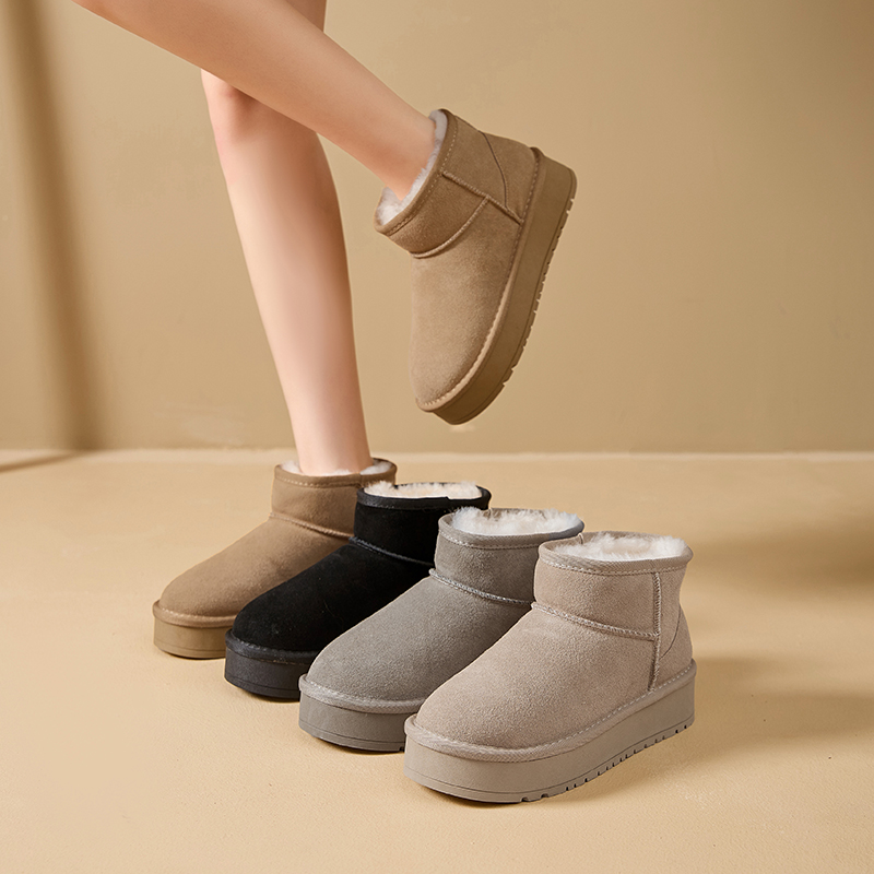 【羊皮毛一体】中筒雪地靴女士经典雪地靴冬季保暖中筒女款棉鞋靴子