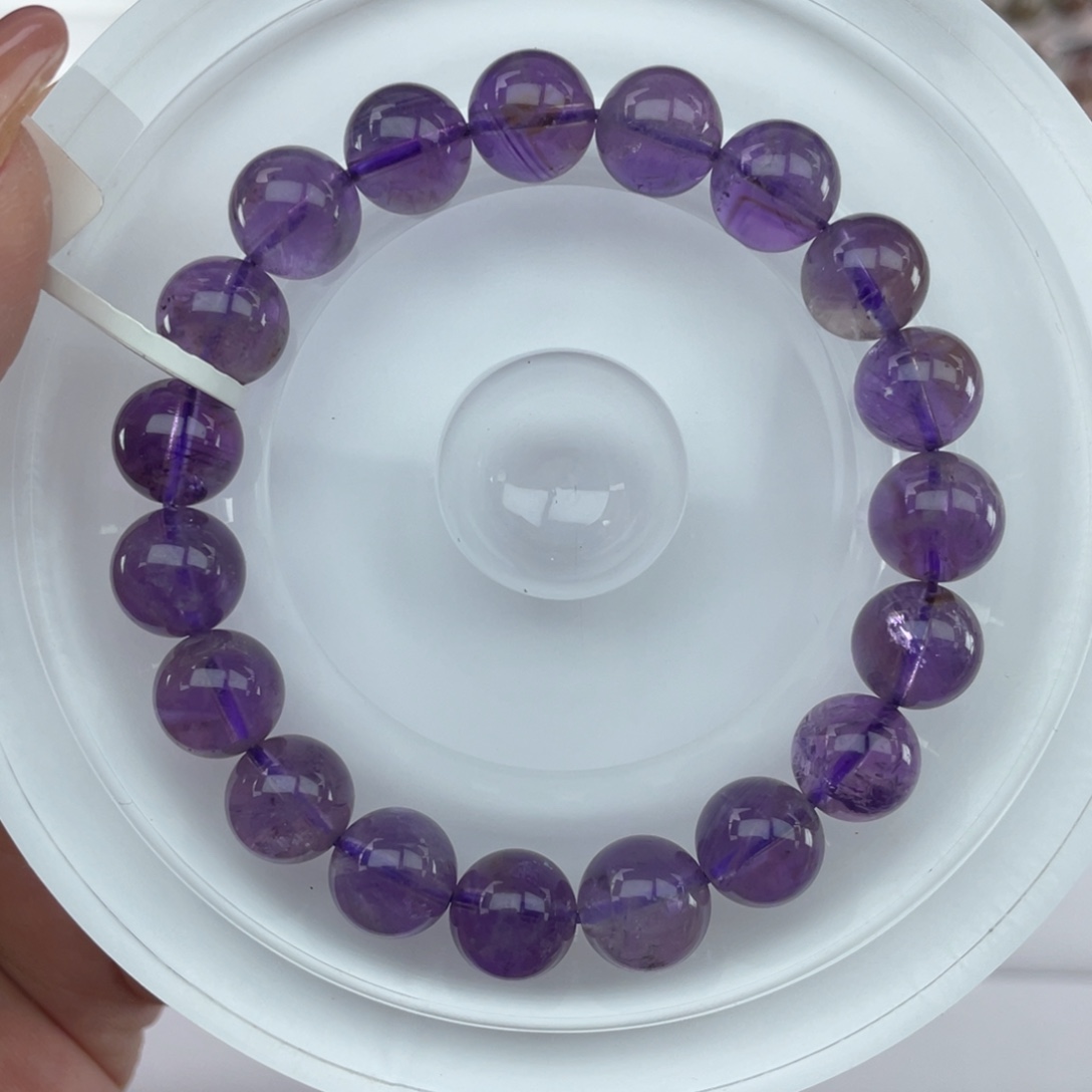 水晶未镶嵌手串006飘花紫水晶10m