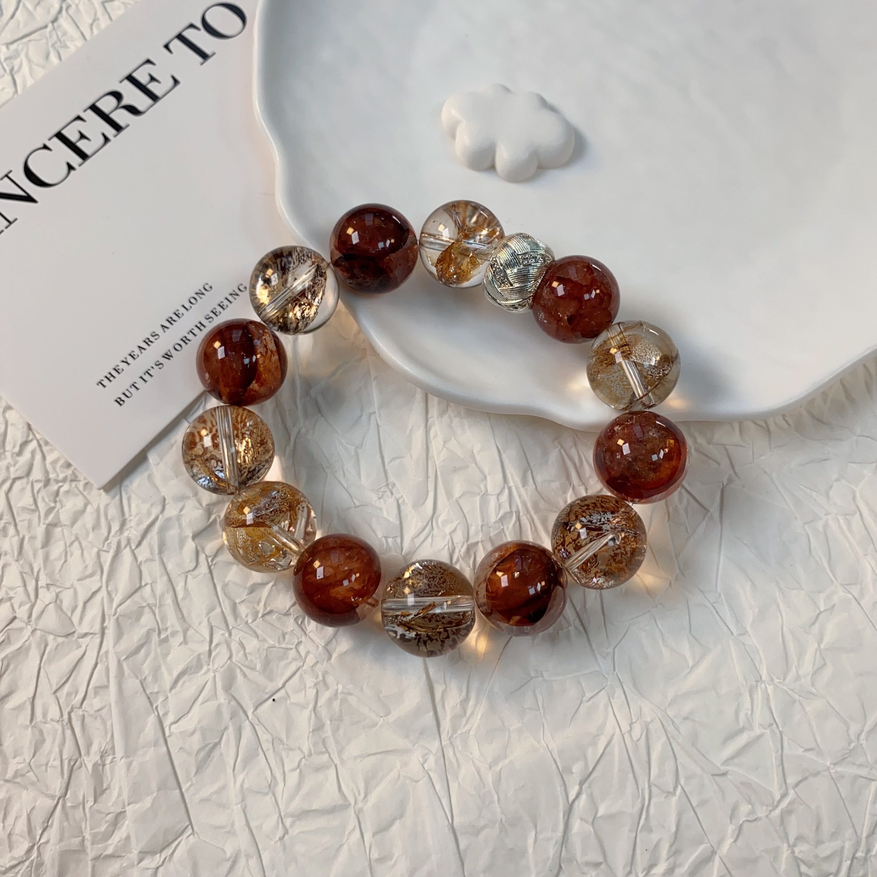 （拍2单）红胶花锦鲤高级送礼女款时尚手串原创设计ZDYSJ00491