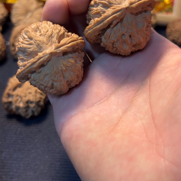 一***行文玩核桃白狮子全品