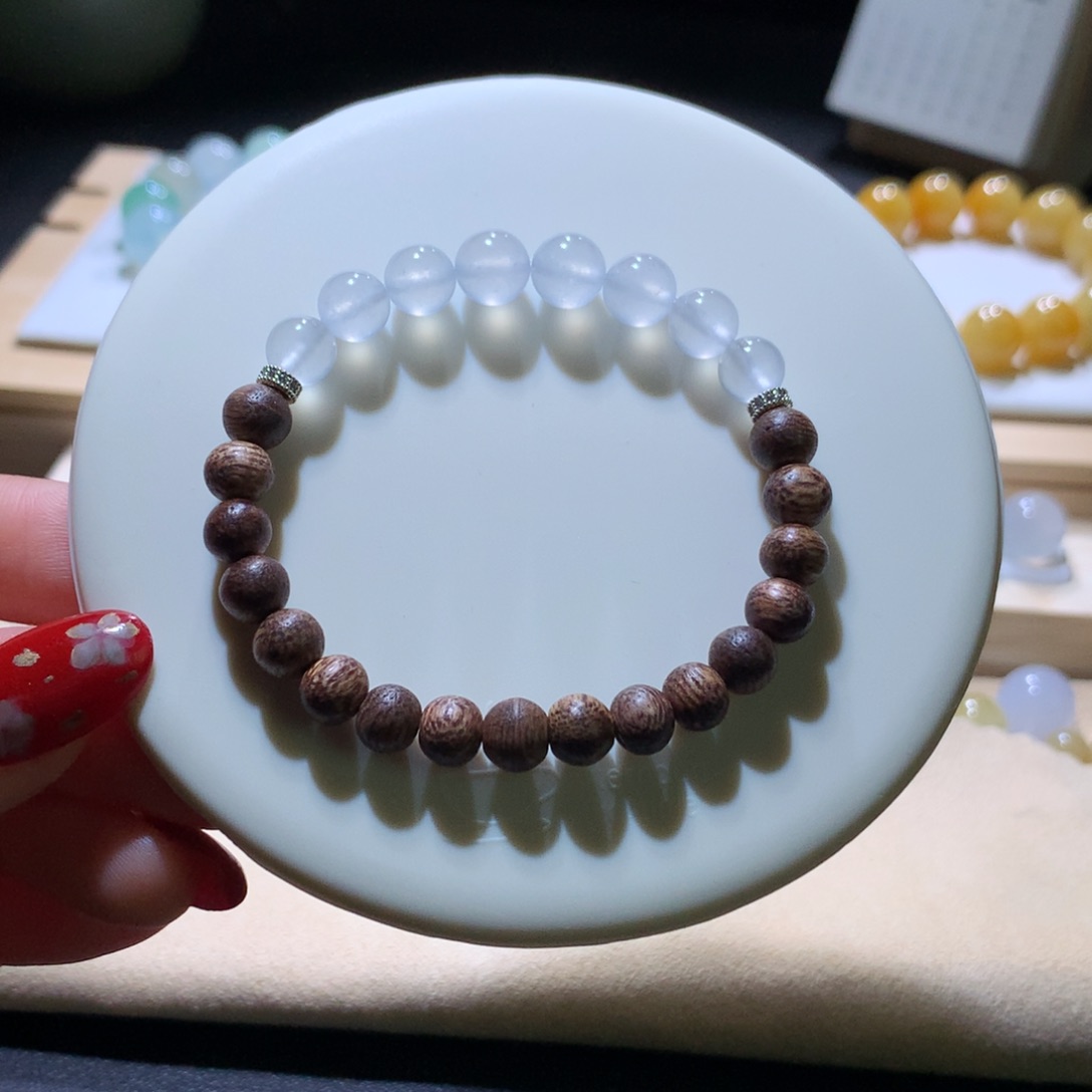 未镶嵌翡翠手串莫西沙高冰珠6*7m m