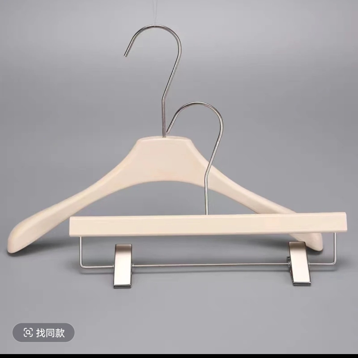 无漆原木色植绒韩版本色实木无痕衣架防滑童装男款女装店专用货架