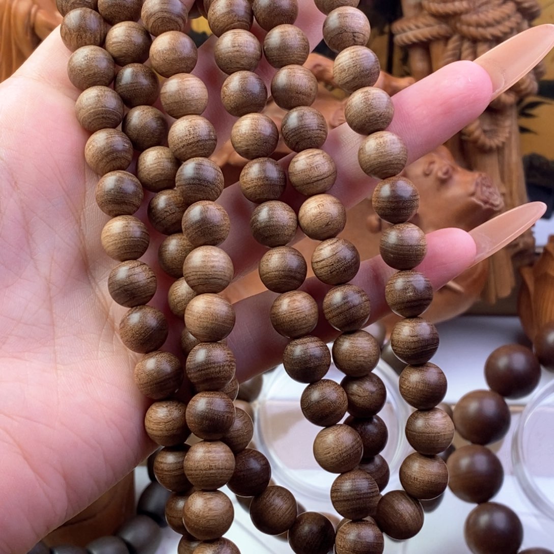檀香木手串/手链锦*?奶香1.0多圈沉水微瑕 开播福利