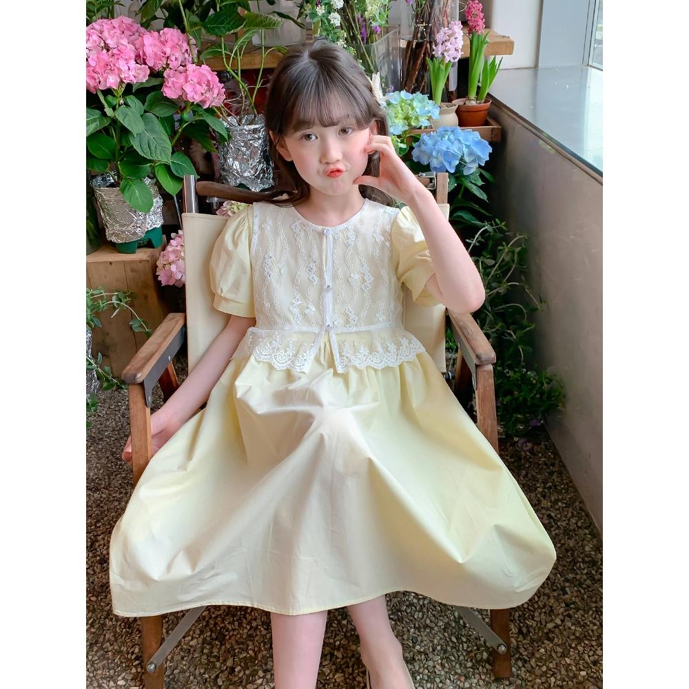 女童连衣裙夏装2025新款洋气童装女孩短袖公主裙儿童夏季裙子薄款