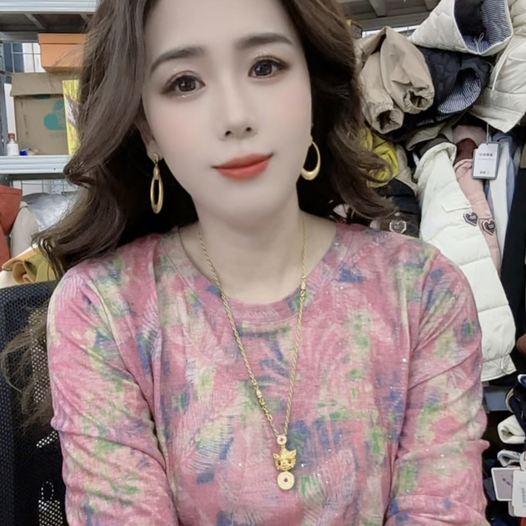 初秋新款圆领复古时尚品瘦T恤上衣2174