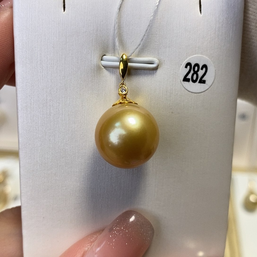 海水珍珠吊坠(不含链)18K金镶嵌