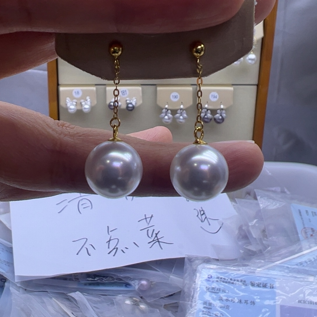 淡水珍珠耳饰银S925镶嵌