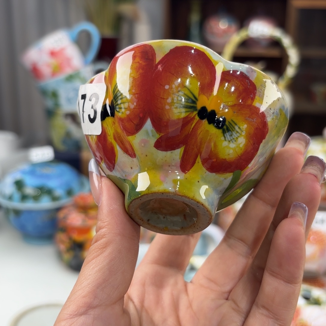 瓷片景德镇手绘高温釉下彩陶瓷茶具