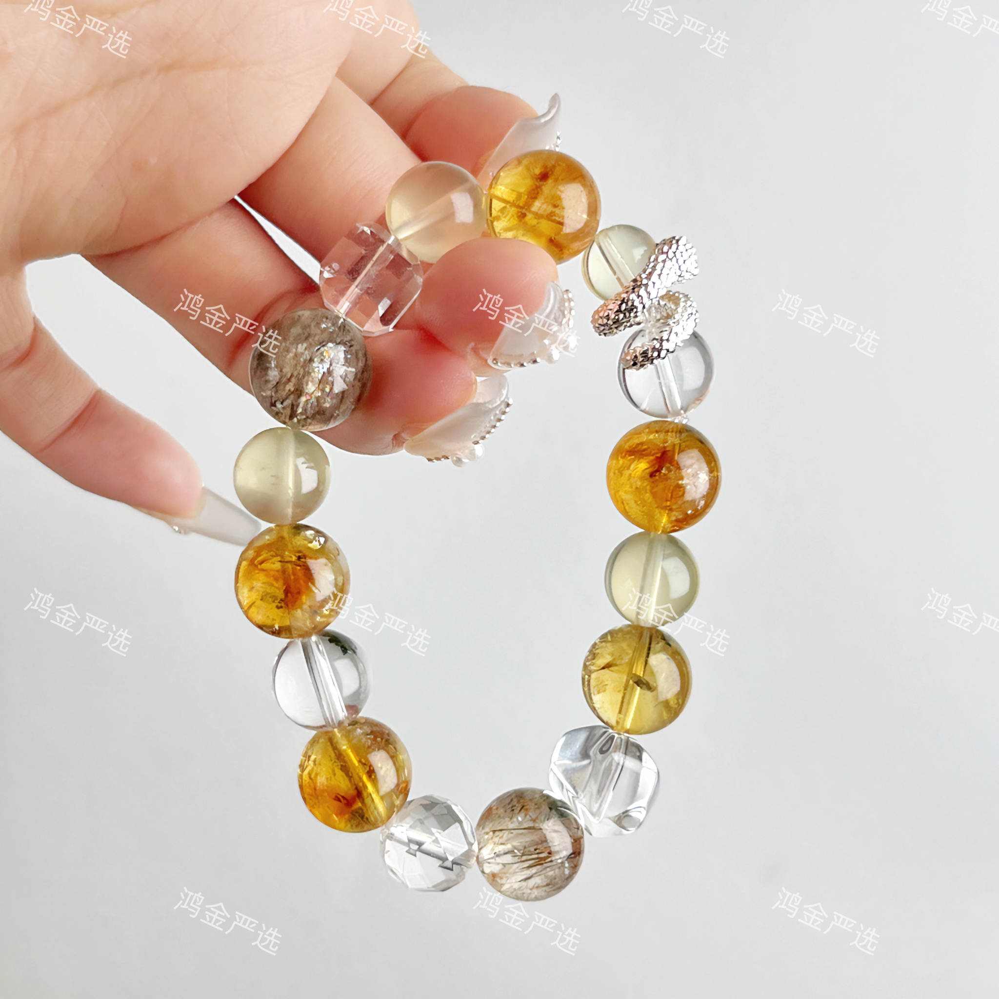 【四方来财】手链蛇年水晶黄塔晶*黄水晶菱形设计款手链配证书礼盒