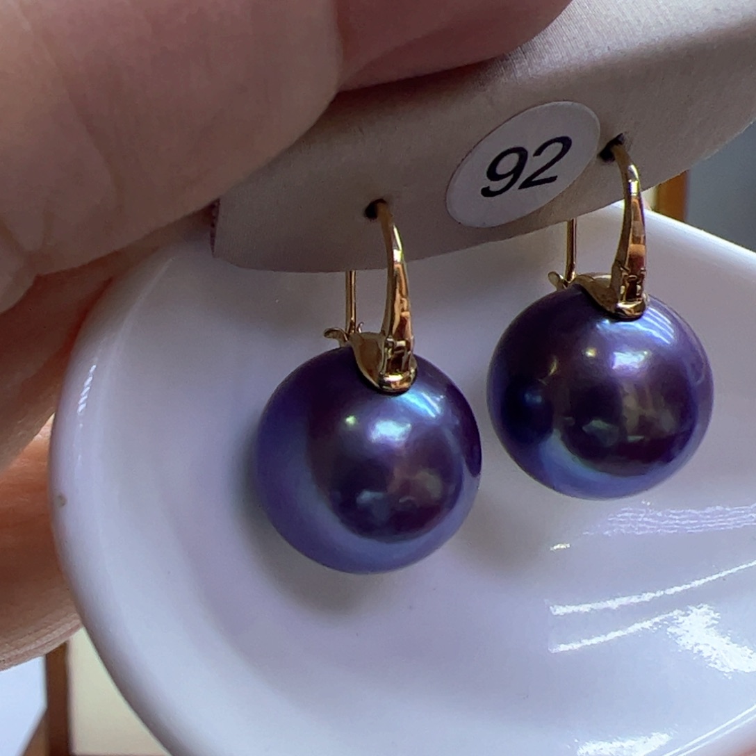 淡水珍珠耳饰18K金镶嵌