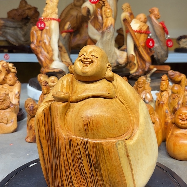 柏木太行崖柏弥勒佛