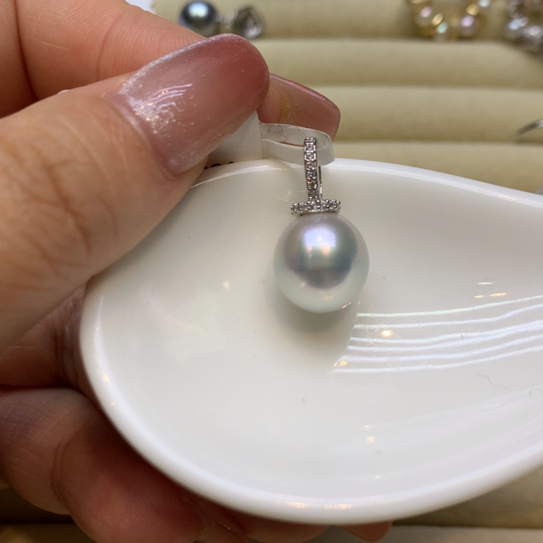 颈饰银S925镶嵌海水珍珠