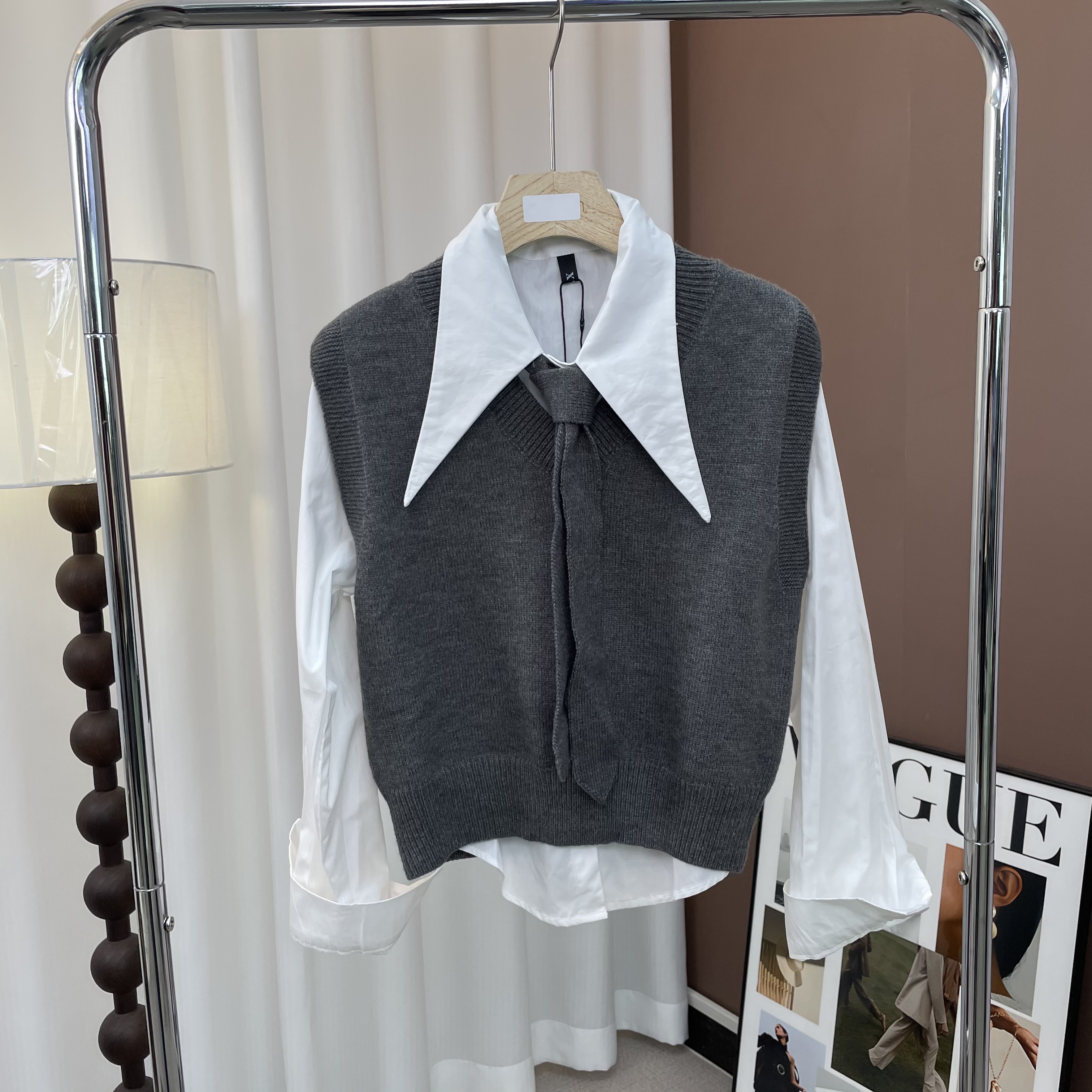 88013衬衫马甲两件套