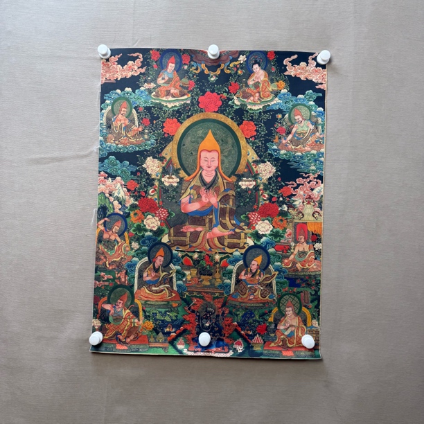 高端精品宗喀巴大师绘画唐卡AA61