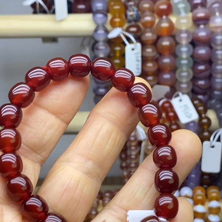 糖***丁玛瑙/玉髓未镶嵌手链