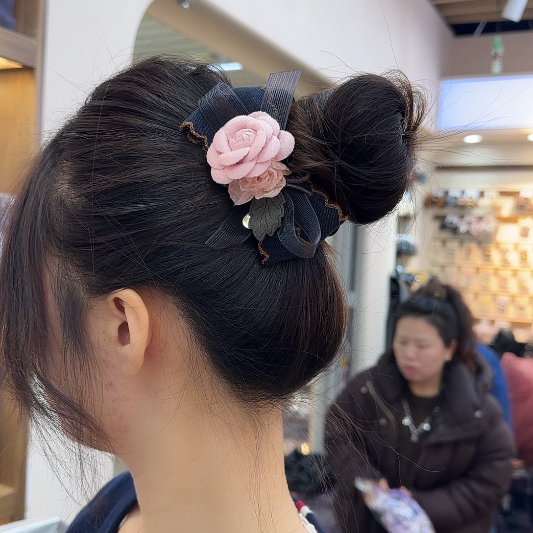 三醋酯纤维粉色发圈-13