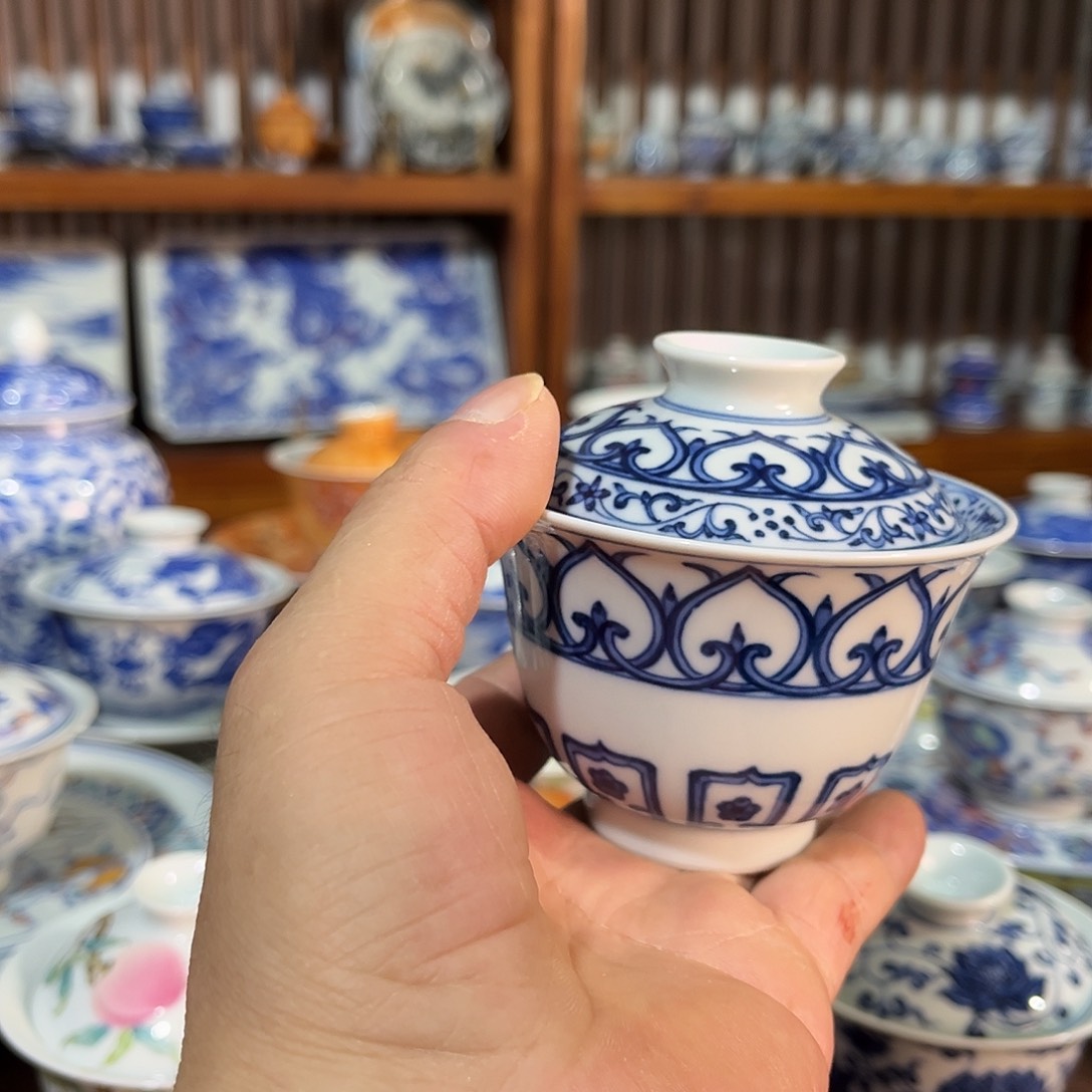 錡镇堂手工手绘盖碗