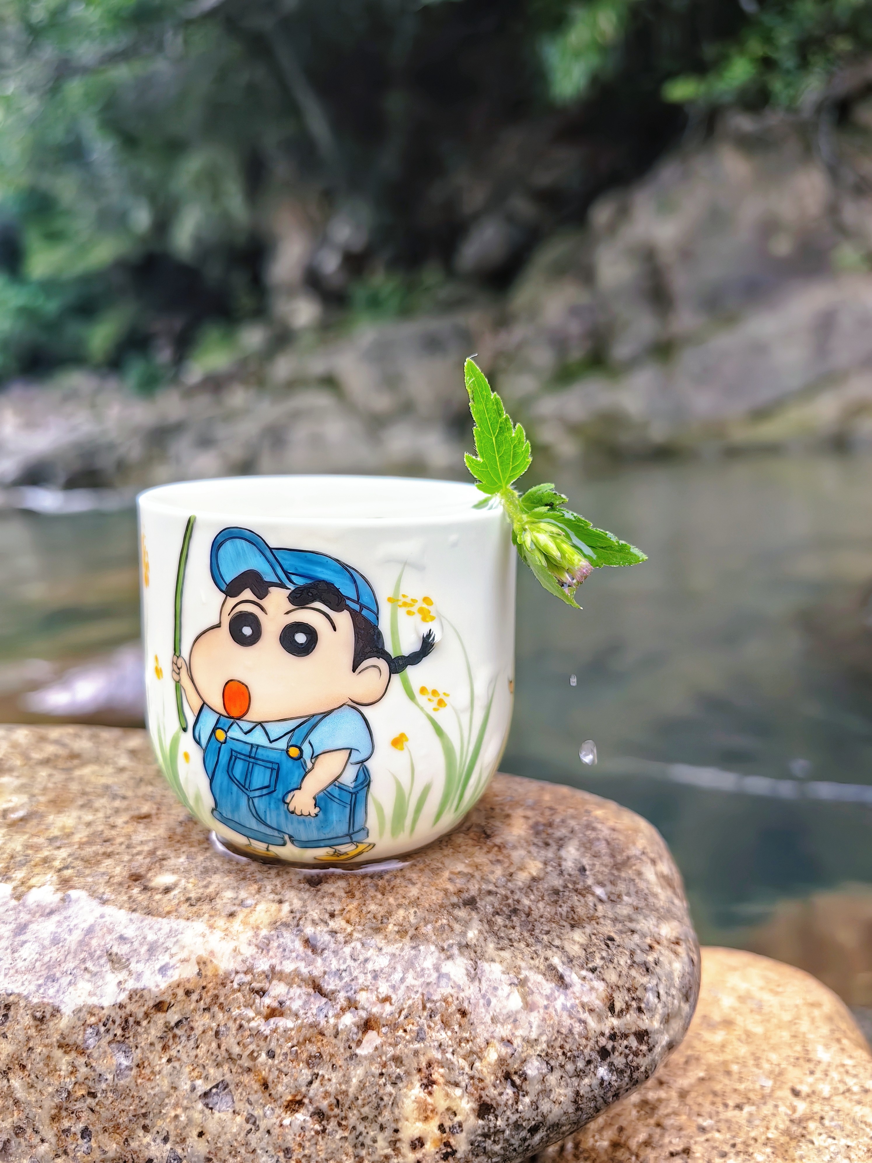 陶瓷手绘手工动漫情侣主人杯水杯陶瓷杯家用可爱