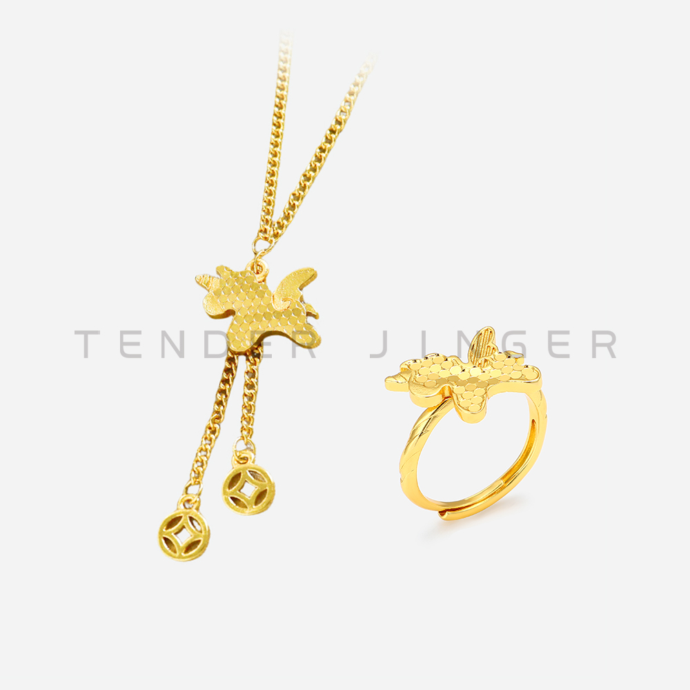 Tender Jinger 铜合金项链 新款马系列戒指项链百搭气质精致