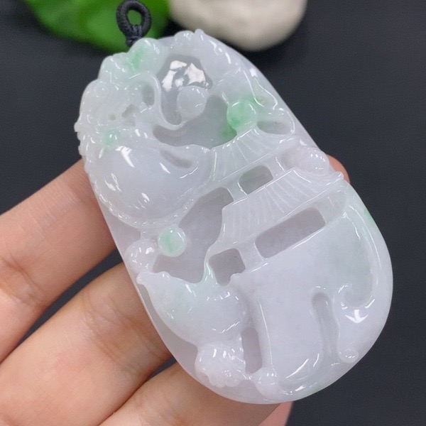 C42-天然A货翡翠-山水牌