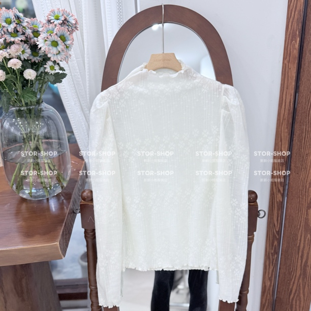 ｛蕾丝打底｝冬 木耳边 法式温柔 显瘦蕾丝上衣