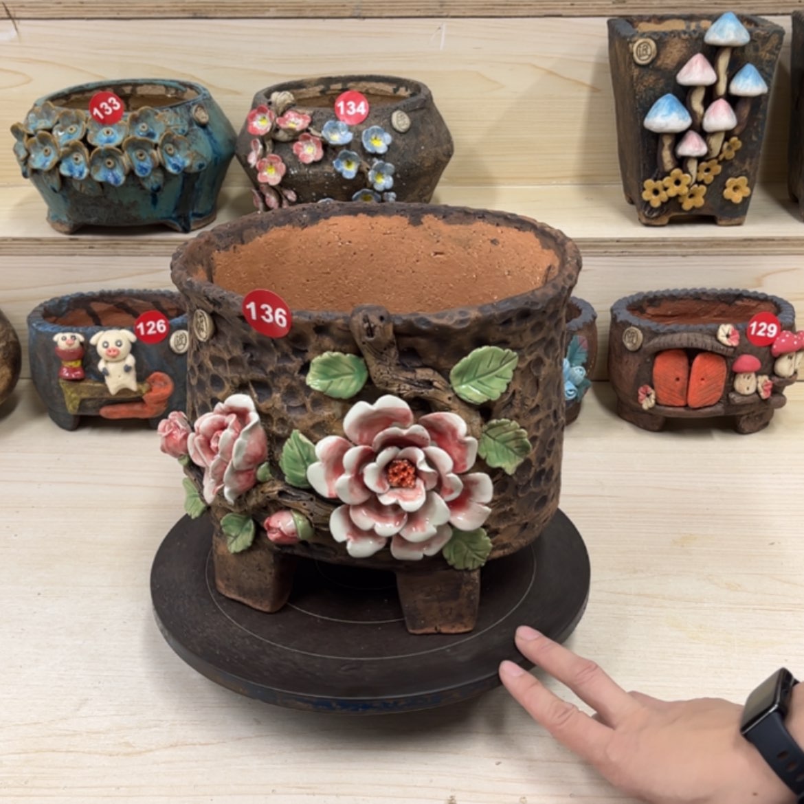 【闪购商品】紫砂花盆136福利号内口22×19外高20