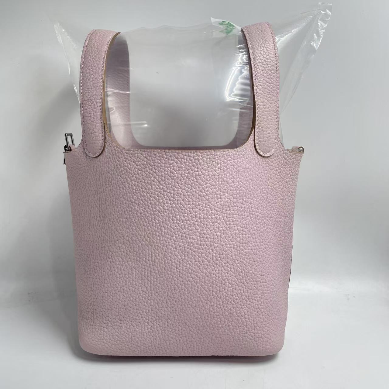 LQ-手工真皮篮子-悉尼经典款篮子-粉紫色18cm-0001